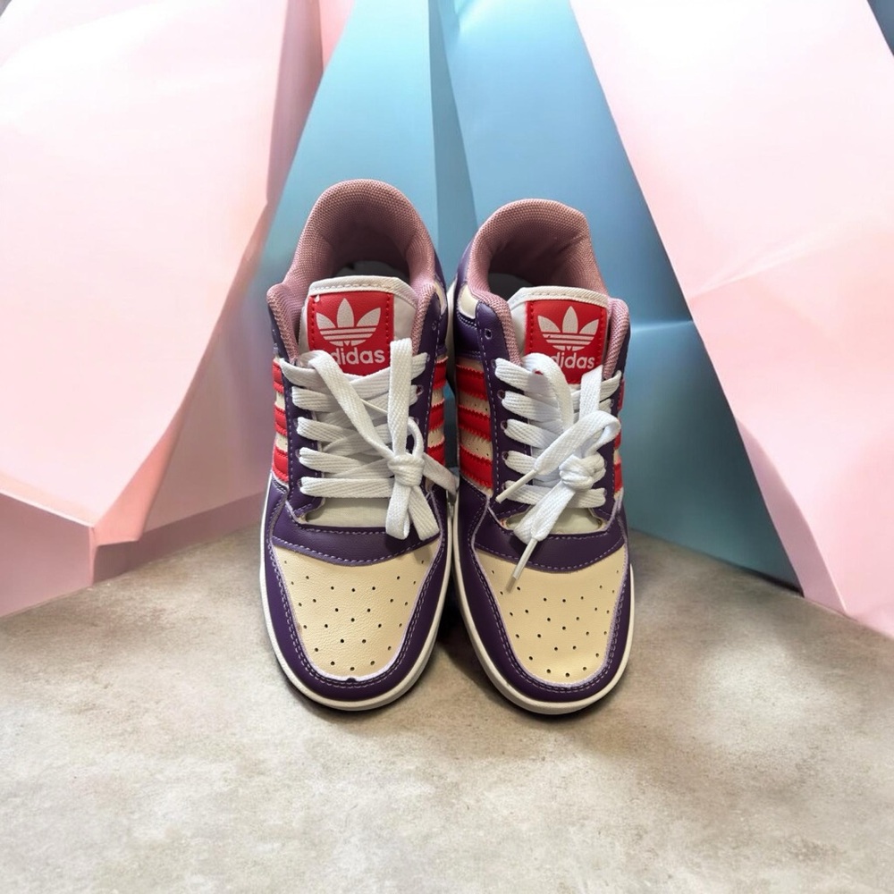 Adidas Kids Sneakers - Purple, Red, and White